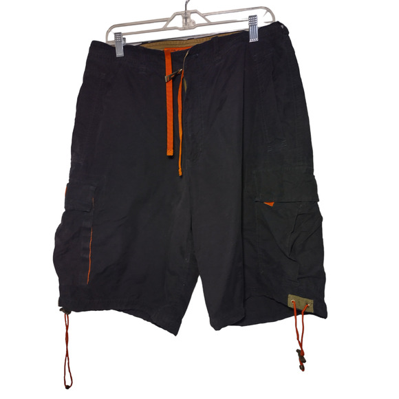 Abercrombie & Fitch Paratroops Mens Cargo Shorts Drawstring Pockets Blue Medium - Picture 2 of 9